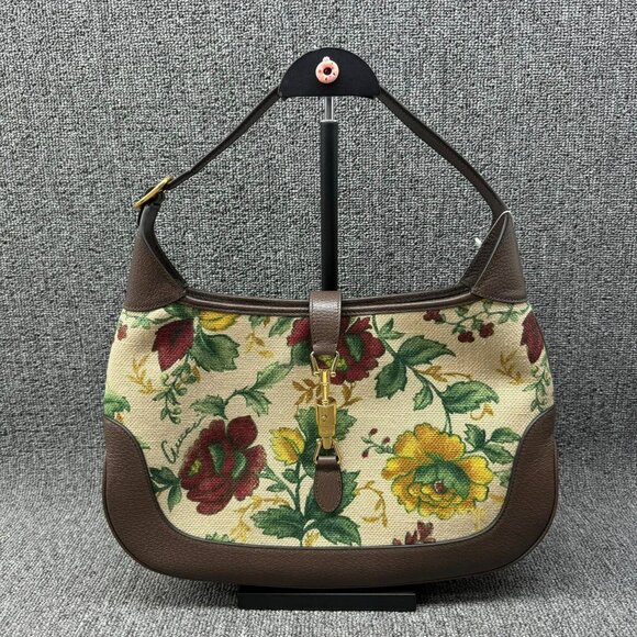 Gucci Handbags - 100% Authentic Gucci Floral Jackie 1961 Leather Shoulder Bag